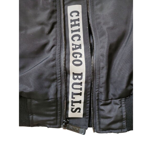 Unk NBA Chicago Bulls Bomber Jacket Mens Large Black Streetwear Basketball Gear - Picture 6 of 9
